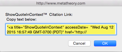 Creation citation link HTML code